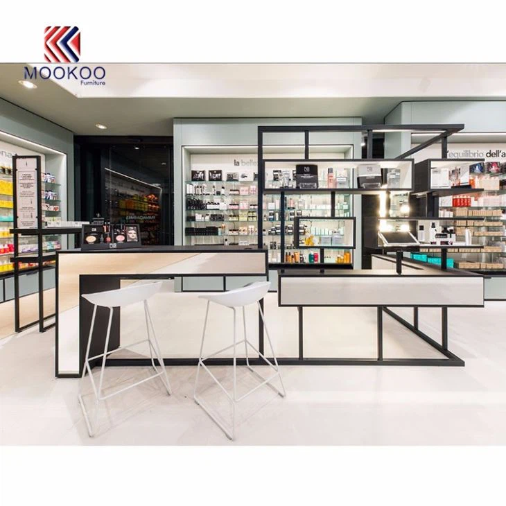 Drug Store Wall Display Shelves Checkout Counter Design