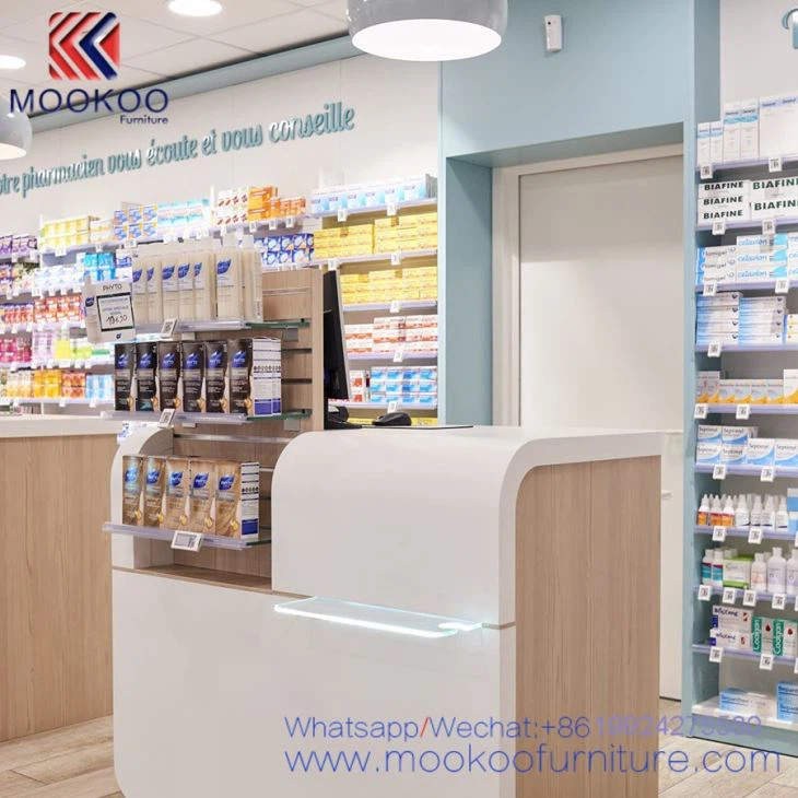Modern Style Factory Direct Sale High End Pharmacy Shop Display Furniture Medicine Storage