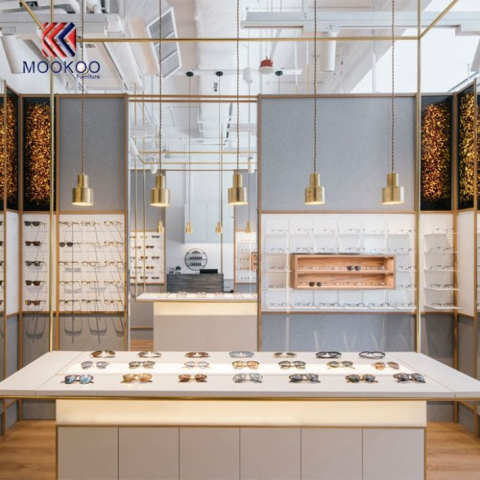 חנות משקפי שמש עיצוב דלפקי חנות מפואר ומודרני