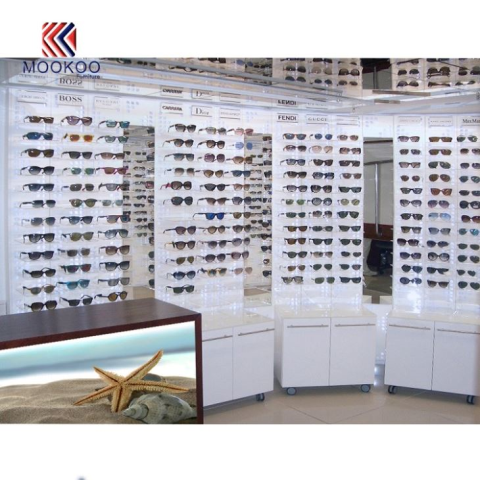 צבע לבן מצופה Mdf משקפי שמש זכוכית משקפי שמש ריהוט לעיצוב תצוגה